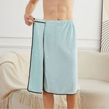 Men's Bath Wrap Microfiber Quick Dry Absorbent Adjustable Snap Closure Light blue Bath Towel Wrap Lightweight Bathroom Spa Gym Travel Use 70x150cm Comfortable Fit
