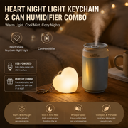 Heart Touch Sensor LED Keychain Light + Blue Mini Can Humidifier Aromatherapy Diffuser Set Portable USB Mist Night Light Keyring Decoration Gift In Australia - Darrahopens