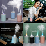 Heart Touch Sensor LED Keychain Light + Green Mini Can Humidifier Aromatherapy Diffuser Set Portable USB Mist Night Light Keyring Decoration Gift