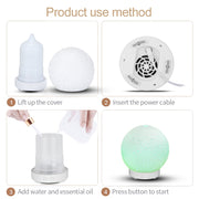 Moonlight Dreams Moon Lamp Humidifier Night Light USB Aroma Diffuser with Astronaut Figurine 7-Color LED Galaxy Bedroom Decor Gift for Kids & Adults (White base version)