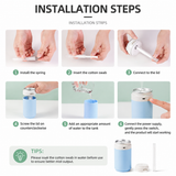 Pink USB Rechargeable Humidifier Aroma Diffuser Mini Can Mist Maker Portable Car Home Desktop Air Moisturizer with LED Light