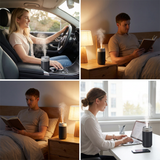 Dark Gray USB Rechargeable Humidifier Aroma Diffuser Mini Can Mist Maker Portable Car Home Desktop Air Moisturizer with LED Light In Australia - Darrahopens