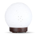 Moon Light Humidifier Aroma Diffuser (Dark wood grain base) with LED Night Light, USB Desktop Essential Oil Diffuser Cool Mist Maker for Bedroom Office Home Relaxation