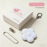 White Touch Activated Flower Keychain Light, Cute Portable LED Night Light Keyring, Mini Rechargeable Bag Charm Lamp, Creative Gift for Girls, Bedroom Decoration Light In Australia - Darrahopens
