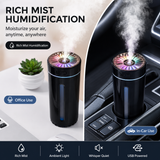 Black Car Aroma Diffuser Humidifier with Brown Storage Box, USB Powered Car Air Freshener Mist Maker, Portable Vehicle Humidifier with Organizer Holder, Essential Oil Diffuser for Auto Interior Decoration