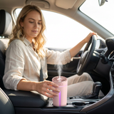 Pink USB Rechargeable Car Aroma Diffuser Humidifier with Ambient Light, 300ml Portable Mist Air Freshener for Vehicle Office Home In Australia - Darrahopens