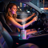 Pink USB Rechargeable Car Aroma Diffuser Humidifier with Ambient Light, 300ml Portable Mist Air Freshener for Vehicle Office Home In Australia - Darrahopens