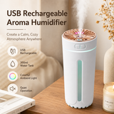 White USB Rechargeable Car Aroma Diffuser Humidifier with Ambient Light, 300ml Portable Mist Air Freshener for Vehicle Office Home In Australia - Darrahopens
