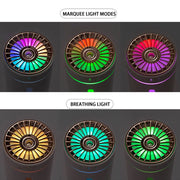 White USB Rechargeable Car Aroma Diffuser Humidifier with Ambient Light, 300ml Portable Mist Air Freshener for Vehicle Office Home