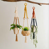 Handmade Plant Hanger Set 3 PCS, Boho Macrame Hanging Planter Basket with Cotton Rope Woven Design, Indoor Outdoor Plant Holder for Balcony Garden Home Decor, Natural Greenery Display In Australia - Darrahopens