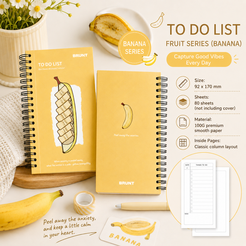 Fruit Series To Do List Notebook (Banana) – Spiral Bound Journal with Cute Fruit Cover, 80 Sheets, Portable Planner for Daily Notes, Study, Office and Personal Organisation In Australia - Darrahopens