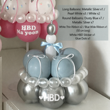 Birthday Cake Balloon Garland Kit (Blue Material kit)– DIY Party Decoration Set with HBD Balloons, Ribbon and Glue Dots, Creative Table Centrepiece for Birthday Celebrations, Photo Props and Event Decor In Australia - Darrahopens