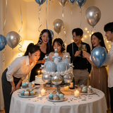 Birthday Cake Balloon Garland Kit (Blue Material kit)– DIY Party Decoration Set with HBD Balloons, Ribbon and Glue Dots, Creative Table Centrepiece for Birthday Celebrations, Photo Props and Event Decor In Australia - Darrahopens