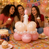 Birthday Cake Balloon Garland Kit (Pink Material kit)– DIY Party Decoration Set with HBD Balloons, Ribbon and Glue Dots, Creative Table Centrepiece for Birthday Celebrations, Photo Props and Event Decor In Australia - Darrahopens