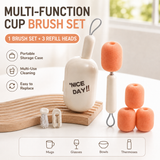 White Portable 3-in-1 Cup Cleaning Brush Set with 3 Replacement Sponge Heads – Retractable Long Handle Bottle Brush for Travel Mugs, Coffee Cups, Water Bottles, Tumblers,Camping, Office & Home Use In Australia - Darrahopens