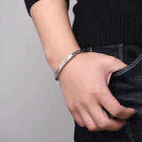 Men's Stainless Steel Byzantine Link Bracelet 18cm (7.09in) – Vintage Woven Chain Bangle, Minimalist ID Plate, Secure Clasp, Everyday Casual, Business, Anniversary Gift In Australia - Darrahopens