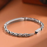 Men's Stainless Steel Byzantine Link Bracelet 20cm (7.87in) – Vintage Woven Chain Bangle, Minimalist ID Plate, Secure Clasp, Everyday Casual, Business, Anniversary Gift In Australia - Darrahopens