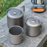 Camping Mug 350ml (11.83oz) with Lid – Ultra Lightweight Titanium Coffee Cup, Foldable Handle Outdoor Water Cup for Camping, Hiking, Travel, Backpacking and Adventure In Australia - Darrahopens