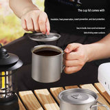 Camping Mug 500ml (16.91oz) with Lid – Ultra Lightweight Titanium Coffee Cup, Foldable Handle Outdoor Water Cup for Camping, Hiking, Travel, Backpacking and Adventure In Australia - Darrahopens