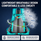 Black Hiking Backpack with 5 Carabiners Included – Lightweight Waterproof Outdoor Daypack for Men and Women, Breathable Cycling Hiking Trekking Camping Travel Backpack