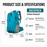Rose Red Outdoor Hiking Backpack - Lightweight Nylon Travel Daypack with Multi Pocket Storage, Water Resistant Design, Breathable Back Support for Trekking Camping Cycling Adventures