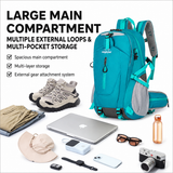 Yellow Outdoor Hiking Backpack - Lightweight Nylon Travel Daypack with Multi Pocket Storage, Water Resistant Design, Breathable Back Support for Trekking Camping Cycling Adventures