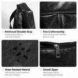 Black PU Leather Shoulder Bag - Large Capacity Hobo Handbag with Adjustable Strap, Soft Slouch Tote Purse for Women Daily Commute Shopping Travel and Casual Outings