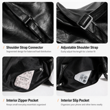 Black PU Leather Shoulder Bag - Large Capacity Hobo Handbag with Adjustable Strap, Soft Slouch Tote Purse for Women Daily Commute Shopping Travel and Casual Outings