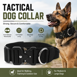 Black Tactical Dog Collar for Large Dogs (XL size)- Wide Padded Nylon Collar with Quick Release Metal Buckle, Control Handle and D-Ring for Walking and Training In Australia - Darrahopens