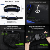 Green Running Belt and 2 Pack LED Wrist Light Set Outdoor Sports Waist Bag with Water Bottle Holder Reflective Running Belt and Rechargeable Safety Wrist Lights for Night Running Hiking Cycling Fitness