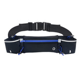 Blue Running Belt and 2 Pack LED Wrist Light Set Outdoor Sports Waist Bag with Water Bottle Holder Reflective Running Belt and Rechargeable Safety Wrist Lights for Night Running Hiking Cycling Fitness
