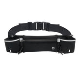 Black Running Belt and 2 Pack LED Wrist Light Set Outdoor Sports Waist Bag with Water Bottle Holder Reflective Running Belt and Rechargeable Safety Wrist Lights for Night Running Hiking Cycling Fitness