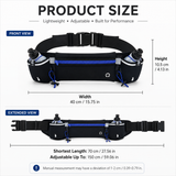 Black Running Waist Pack Sports Belt with Water Bottle Holder Adjustable Phone Waist Bag Reflective Lightweight Fanny Pack for Marathon Running Hiking Cycling Walking Fitness and Outdoor Activities