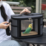 Small Animal Travel Carrier Bag - Grey Small Nylon and Plastic Portable Pet Carrier with Shoulder Strap and Carry Handle for Parrots, Hamsters, Guinea Pigs and Rabbits In Australia - Darrahopens
