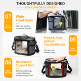 Large Small Animal Travel Bag (33*22.5*23cm) - Off-White small nylon and plastic portable pet bag with shoulder strap and handle, suitable for parrots, hamsters, guinea pigs and rabbits. In Australia - Darrahopens