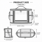 Large Small Animal Travel Bag (33*22.5*23cm) - Off-White small nylon and plastic portable pet bag with shoulder strap and handle, suitable for parrots, hamsters, guinea pigs and rabbits. In Australia - Darrahopens
