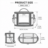 Small Animal Travel Bag(26*17*19cm) - Off-White small nylon and plastic portable pet bag with shoulder strap and handle, suitable for parrots, hamsters, guinea pigs and rabbits.