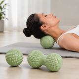 Green TPR Peanut Massage Ball Set - Dual Ball Self Massage Tool for Foot Arch, Neck, Shoulder and Back Muscle Relaxation, Home Gym Yoga and Travel Use In Australia - Darrahopens