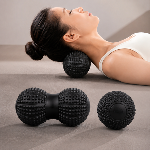 Massage Ball Set - Black TPR Peanut Ball and Single Ball - Trigger Point Self Massage for Feet, Arches, Neck, Shoulders, Back and Post Workout Recovery In Australia - Darrahopens