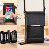 Black Touch Screen Phone Wallet Crossbody Bag for Women Vertical PU Leather Purse with Card Holder Zipper Pocket Adjustable Strap for Travel Shopping Everyday Use In Australia - Darrahopens