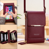 Red Touch Screen Phone Wallet Crossbody Bag for Women Vertical PU Leather Purse with Card Holder Zipper Pocket Adjustable Strap for Travel Shopping Everyday Use In Australia - Darrahopens