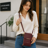 Red Touch Screen Phone Wallet Crossbody Bag for Women Vertical PU Leather Purse with Card Holder Zipper Pocket Adjustable Strap for Travel Shopping Everyday Use In Australia - Darrahopens