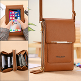 Brown Touch Screen Phone Wallet Crossbody Bag for Women Vertical PU Leather Purse with Card Holder Zipper Pocket Adjustable Strap for Travel Shopping Everyday Use In Australia - Darrahopens