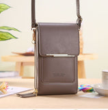 Gray Touch Screen Phone Wallet Crossbody Bag for Women Vertical PU Leather Purse with Card Holder Zipper Pocket Adjustable Strap for Travel Shopping Everyday Use In Australia - Darrahopens