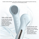 Pink Heated Silicone Facial Cleansing Brush - Dual Sided, Rechargeable, 3 Vibration Levels, Magnetic Charging for Daily Skincare, Bathroom and Travel In Australia - Darrahopens