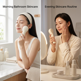 Beige Heated Silicone Facial Cleansing Brush - Dual Sided, Rechargeable, 3 Vibration Levels, Magnetic Charging for Daily Skincare, Bathroom and Travel In Australia - Darrahopens