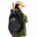 Black Sports Racket Backpack - Lightweight Casual Travel Bag with Separate Racket Compartment, Shoe Compartment, Bottle Pocket for Tennis, Badminton, Gym and Outdoor Use In Australia - Darrahopens