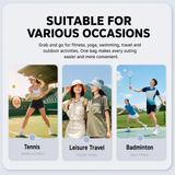 Black Sports Racket Backpack - Lightweight Casual Travel Bag with Separate Racket Compartment, Shoe Compartment, Bottle Pocket for Tennis, Badminton, Gym and Outdoor Use In Australia - Darrahopens