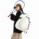 White Sports Racket Backpack - Lightweight Casual Travel Bag with Separate Racket Compartment, Shoe Compartment, Bottle Pocket for Tennis, Badminton, Gym and Outdoor Use In Australia - Darrahopens