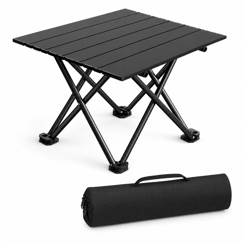 Black Portable Folding Table - 57*41cm Carbon Steel Compact Carry Design, Quick Setup and Space Saving Storage for Market Stalls, Camping and Outdoor Use In Australia - Darrahopens